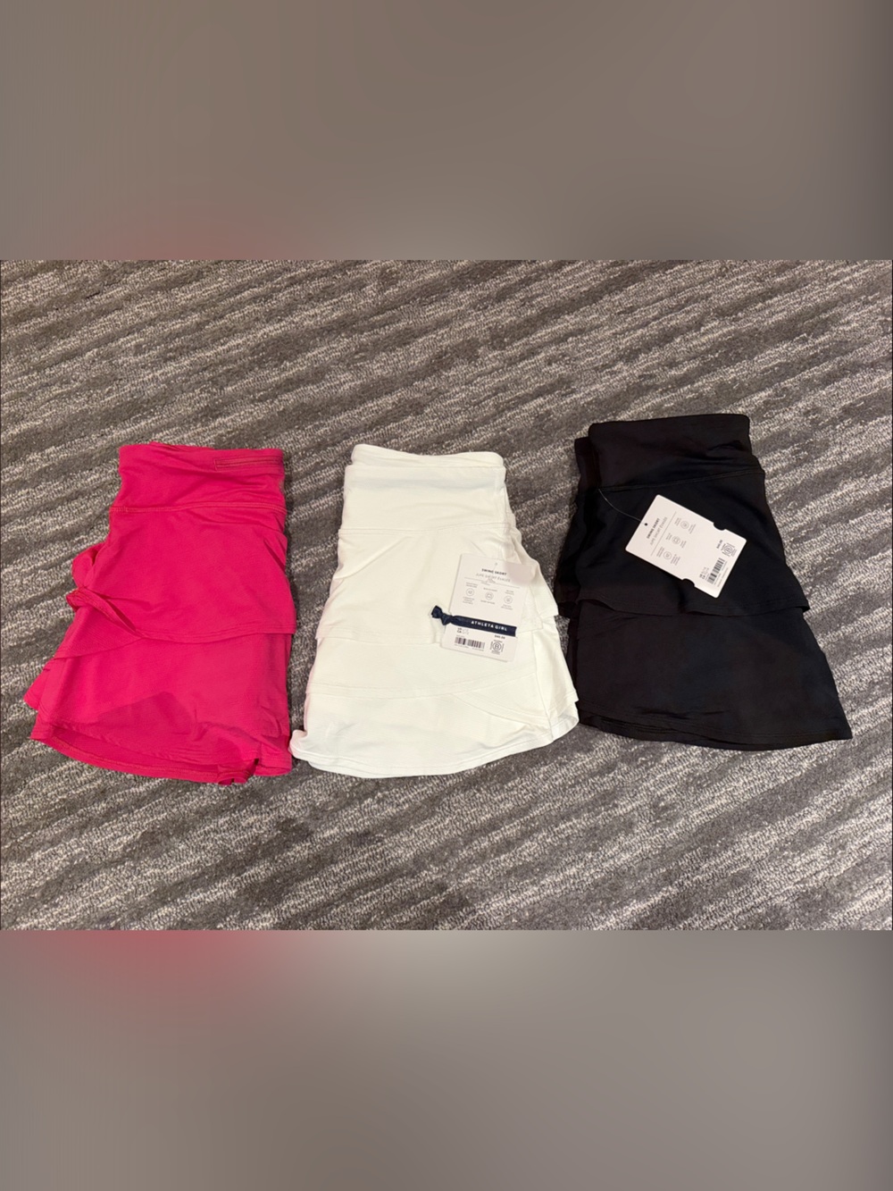 Athleta Girl Swing Skort - pink, white and black.